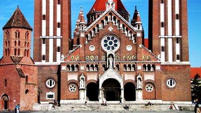Szeged - Cathedral - St. Demetrius Tower - Hungary-stock-foto