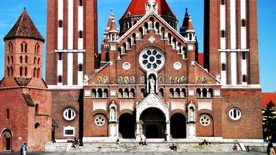 Szeged - Cathedral - St. Demetrius Tower - Hungary-stock-photo