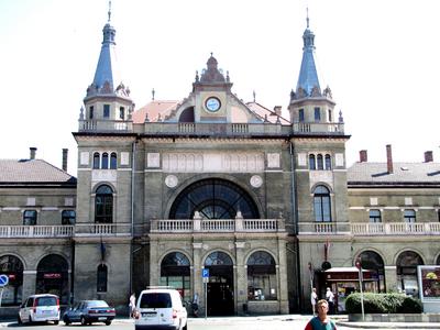 Main railway station - Pécs - Hungary-stock-photo