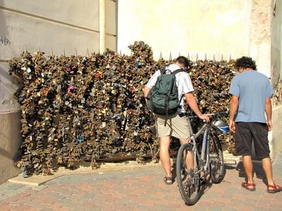 Padlocks for Lovers.- Pécs - Hungary-stock-photo