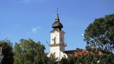 Shingle rower - Nagykőrös - Town Hall - Hungary-stock-foto