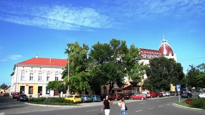 Nagykőrös - City Center - Postal Palace - City view-stock-foto