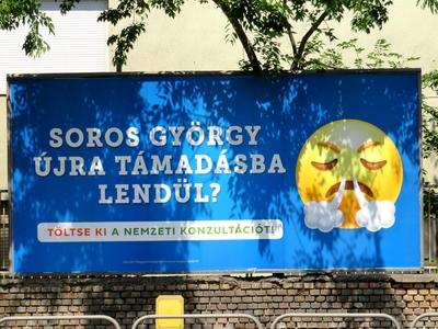 Government propaganda poster - Hungary - Soros György-stock-photo