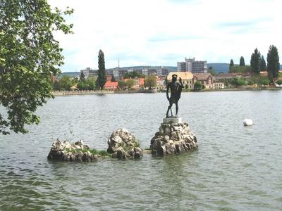 St. John the Baptist statue - Old Lake - Tata - Hungary-stock-foto