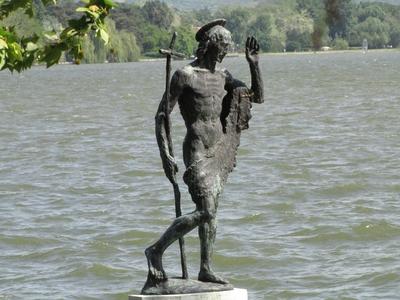 Statue St. John Baptist - Tata - Hungary-stock-foto