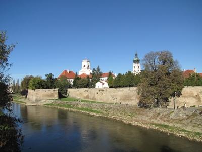 Győr - Bishop Castle - City View - Rába river-stock-foto