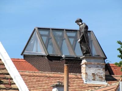 Angel on the Roof - Győr - Hungary-stock-photo