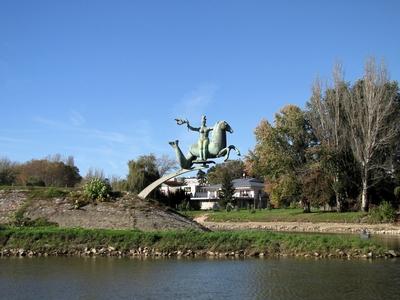 Water Foal statue - Danube-Rába - Győr - Hungary-stock-foto