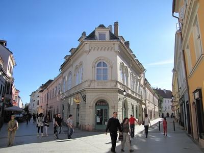 Győr downtown - Golden Ship Pharmacy - Hungary-stock-photo