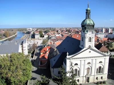 Panorama of the City of Győr - Hungary-stock-photo