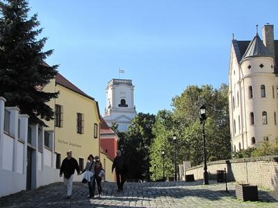 Győr - Hungary -  Chapter Hill - Bishop Castle Tower-stock-foto