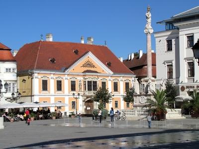 City cewnter - Győr - Hungary-stock-photo