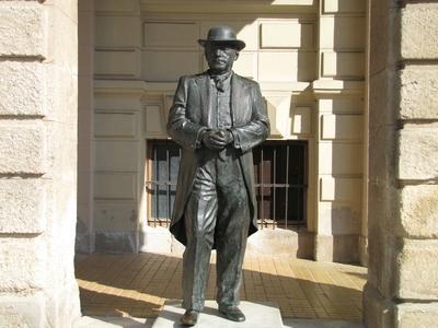 Sopron's Mayor Statue - Sopronyi Thurner Mihály - Hungary-stock-foto