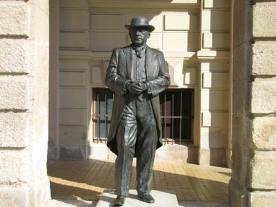 Sopron's Mayor Statue - Sopronyi Thurner Mihály - Hungary-stock-photo