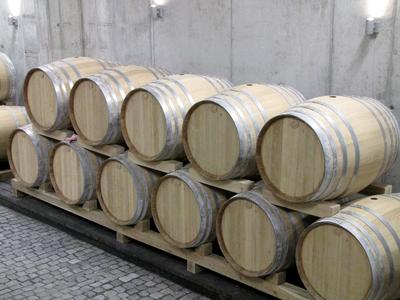 Pálinka barrels - Somló Hill Destillery - Hungary-stock-foto