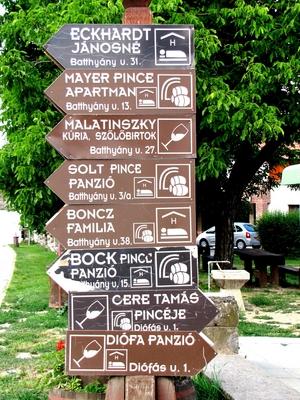 Sign indicating wine cellars in Villány - Hungary-stock-photo