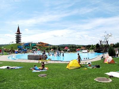 The Aqua City beach in Zalaegerszeg.- Hungary-stock-photo