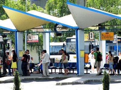 Zalavolán long-distance bus station - Zalaegerszeg -Hungary-stock-foto