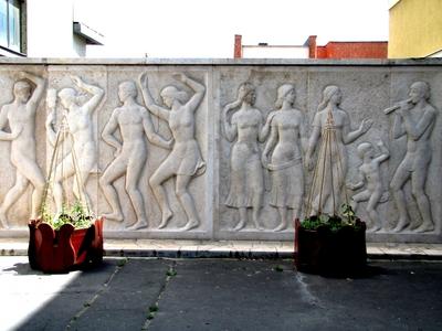 Music and Drama reliewf - Zalaegerszeg - Hungary-stock-foto