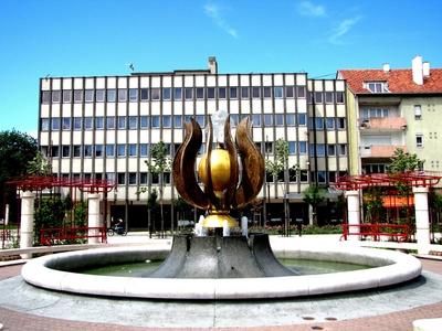 Zalaegerszeg - Tulip statue - City symbol - Hungary-stock-photo