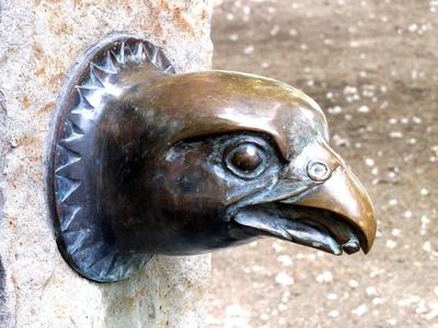 Eagle head - Drinking fountain - Sümeg - Hungary-stock-foto