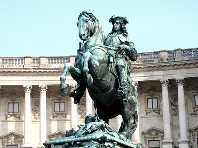 Statue of Eugen Savoya - Vienna Hofburg - Austria-stock-foto