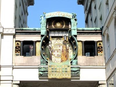 Ankeruhr - Clock - Vienna - Austria-stock-foto