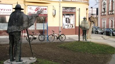 Statue of Hydraulic engineer Beszédes József - Hungary-stock-foto