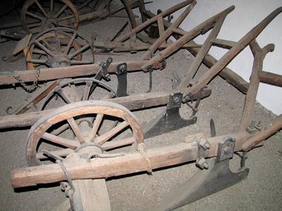 Plows - Sóstó ewtnographic museum - Hungary-stock-photo