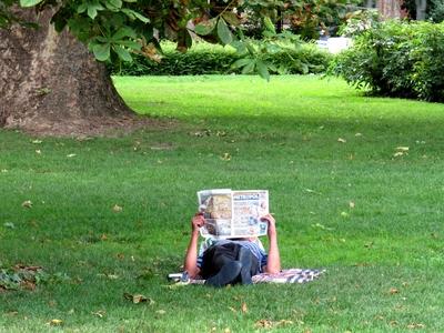 In the soft lap of nature - Recreation on Margaret Island - Budapest-stock-foto