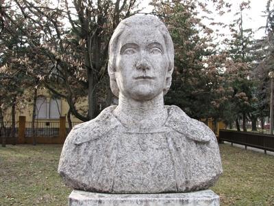 Bust of Hungarian Pastor Tomássy János - Kiskunhalas-stock-photo