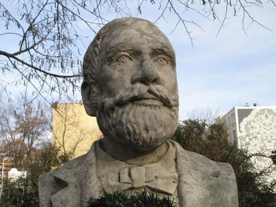 Bust of hungarian historian Gyárfás István - Kiskunhalas-stock-photo