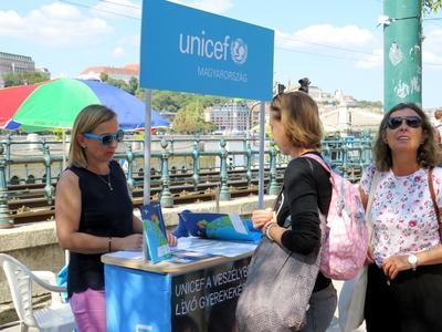 UNICEF sdtand - Budapest International Book Festival-stock-photo