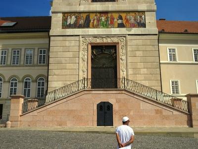 Basilica of Pannonhalma - Hungary - Main Entrance-stock-foto