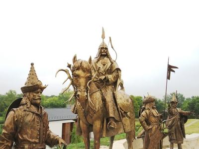 Prince Árpád Sculpture - Ópusztaszer - Conquest of Hungary-stock-photo