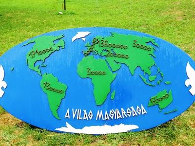 Map of Hungsrians livin in the World - Ópusztaszer-stock-foto