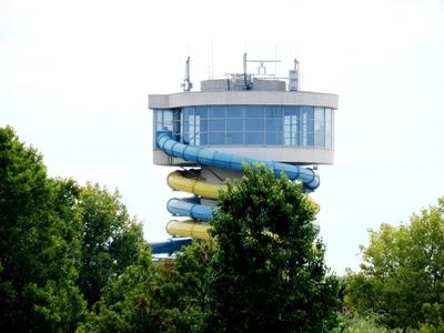 Sliding tower - Aquaplis - Szeged - Hungary - Recreation-stock-foto
