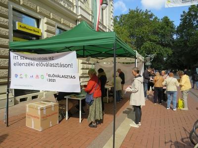 Hungary - Preelection in Szeged - Opposition coalition-stock-photo