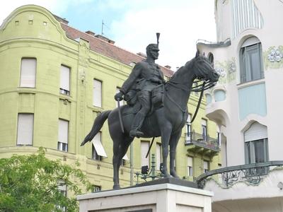Monument to the 3rd Honvéd Hussar Regiment of Szeged-stock-foto