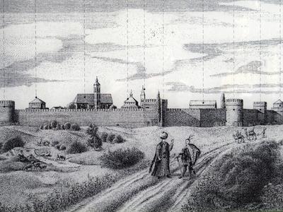 Castle of Szeged in the 17th C. - Reconstruction Drawing-stock-foto