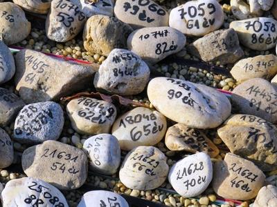 COVID memorial pebbles - Budapest - Coronavirus-stock-photo