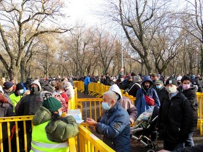 Poor people waiting for food - Budapest - Christmas-stock-photo