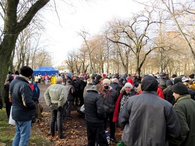 Poor people's Christmas - Food distribution - Budapest-stock-photo