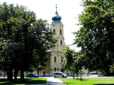 Catholic Church - Hatvan - Hungary-stock-photo