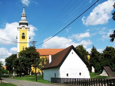 Pásztó - Hungary - Church and Schoolmaster's House-stock-photo