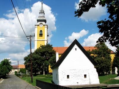 Pásztó - Church - Schoolmaster house-stock-photo