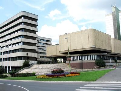 Town Hall - Salgótarján - Hungary-stock-foto