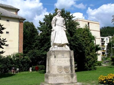 Báthori István statue - Slgótarján - Hungary-stock-photo