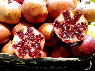 Pomegranate in the Budapest Great Market Hall-stock-photo