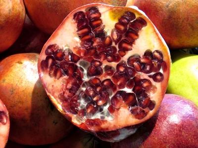 Pomegranate in the Budapest Great Market Hall-stock-photo